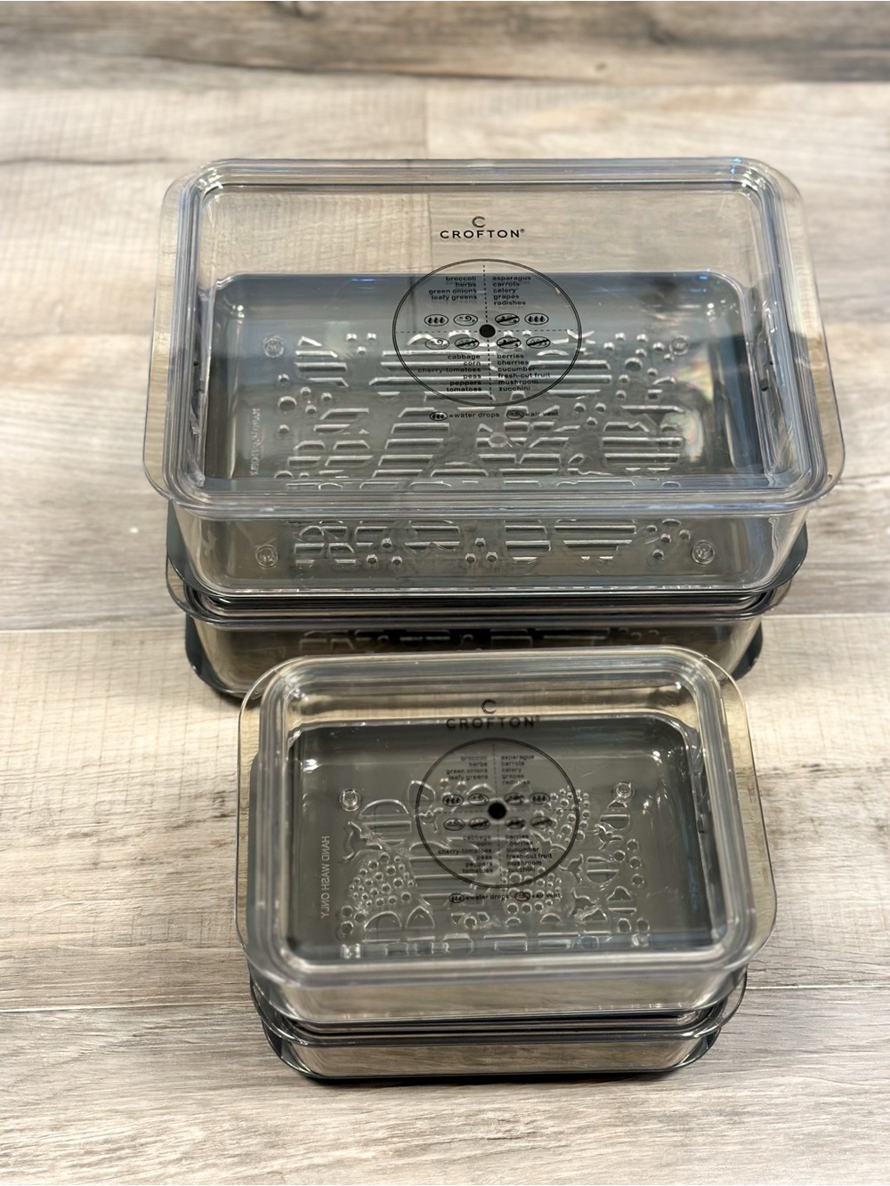 Crofton Clear Food Storage Containers with Gray Lids - Set of 4